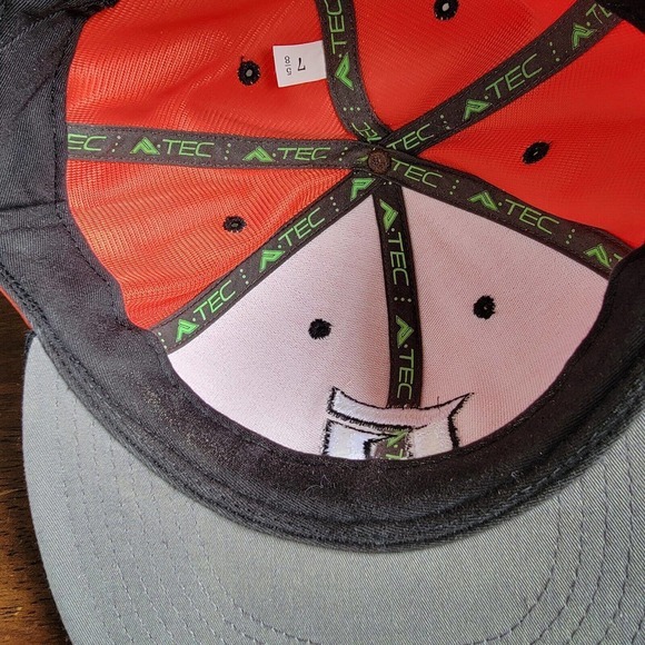 PACIFIC HEADWEAR MENS FITTED "G " Logo HAT Cap SIZE 7⅝ Orange Black - Picture 7 of 10